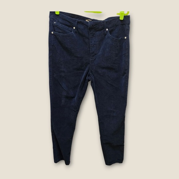 Seven7 Ultra High Rise Skinny Navy Blue Corduroy Pants Women's Size 16 - Picture 1 of 12